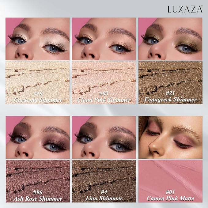 6PCS Cream Eyeshadow Stick Makeup Sets, Metallic And Matte Shimmer Eye Shadow Eye Brightener Stick Pencil Crayon, A06-Pink Neutral-Velvo Beauty