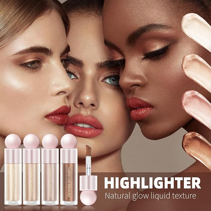 Liquid Highlighter Makeup, Natural Silky Shimmer Finish Face Highlighter, Highly Pigmented, Lasting, Blendable, Soft Cream For Face, 0.25fl.oz (#02 Champagne Shimmer), 1.3 Ounce, 1 Pack-Velvo Beauty