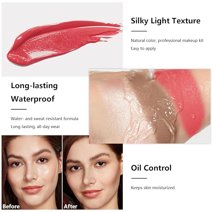 3 Pcs Contour Stick, Highlighter Stick, Blush Stick, Cream Contour Kit with Contour Brush, Create Face Contour, Non-greasy, Waterproof Long-lasting Effect for Women (2+5+6,LIGHT MEDIUM)-Velvo Beauty