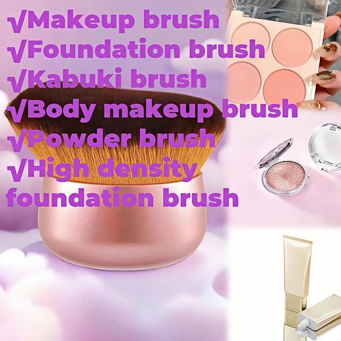 Blend & Blur 75mm Body Kabuki Brush - For Self Tanner, Body Bronzer & Foundation | Face/Back Multitool | Wet/Dry Use (Rose Gold)-Velvo Beauty
