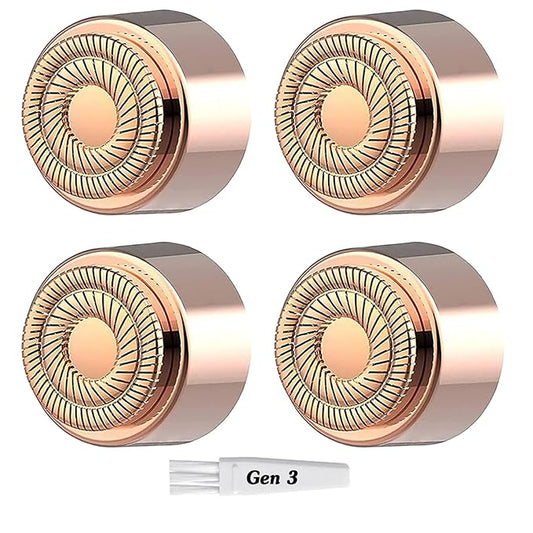 Generation 3 Replacement Heads for Flawless Facial Hair Remover, Double Blades Ring Heads for Women Face, 4 Pack-Velvo Beauty