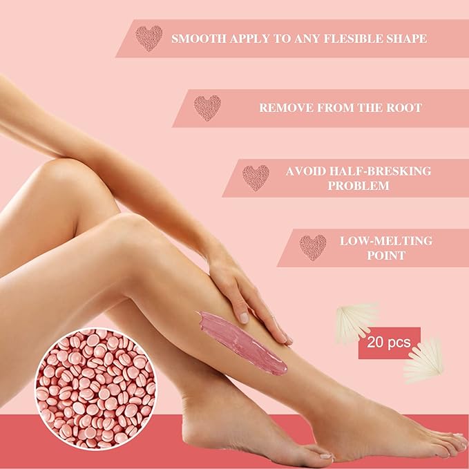 Wax Beads Bulk, 52.8oz Depilatory Painless Wax Beans Quick Hair Removal for Body Skin, Long Lasting for Back, Chest, Leg, At Home Waxing Choice-Velvo Beauty