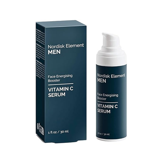 Nordisk Element Vitamin C Face Serum for Men, Anti-aging formula, Improve Appearance of Dark Spots, Tone, Fine Lines & Wrinkles, with Natural Vitamin C & Hyaluronic Acid, 1 Fl Oz-Velvo Beauty