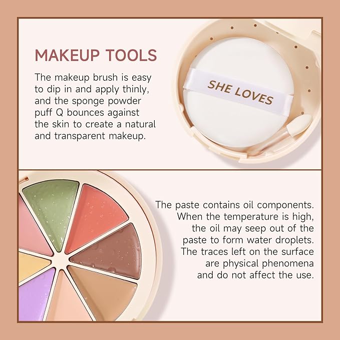 Professional Makeup Cream Contour Palette, Joyeee 8 Colours Concearler Full Coverage & Makeup Brush Set Contour Concearler Palette Contouring Face Make Up Gift for Women Girls-Velvo Beauty