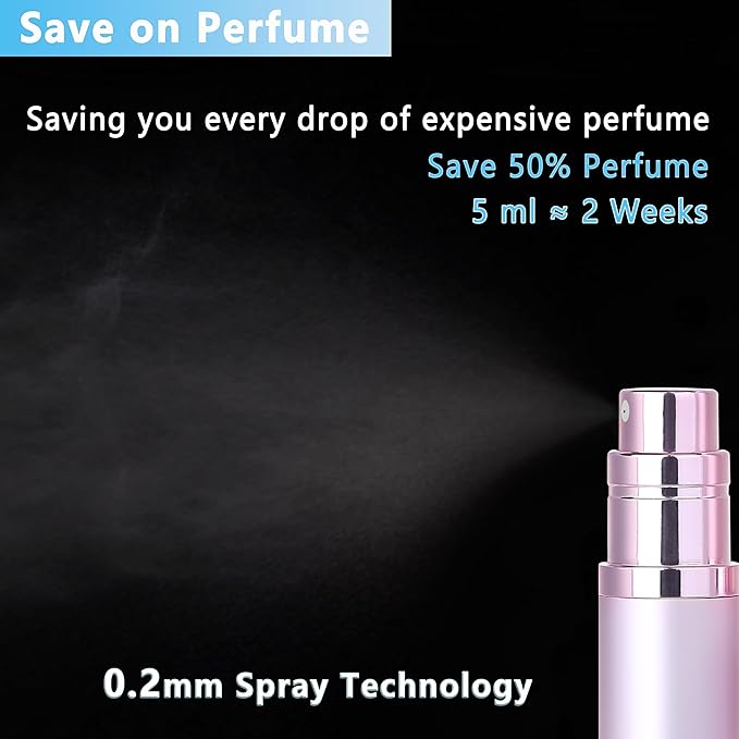 Travel Refillable Perfume Atomizer Bottle 5ml Leakproof Travel Perfume Refillable Bottle (Pink)-Velvo Beauty