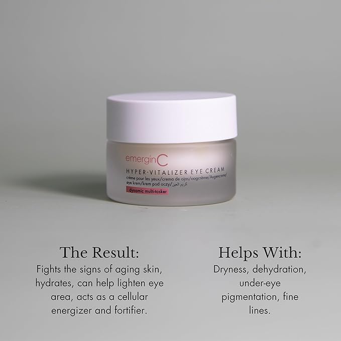 emerginC Hyper-Vitalizer Eye Cream - Antioxidant-Rich Anti-Aging Eye Cream with Vitamin C to Combat the Appearance of Dark Circles + Fine Lines (0.5 oz, 15 ml)-Velvo Beauty