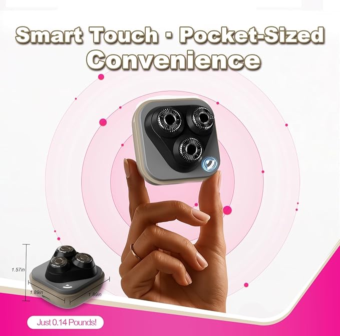 Facial Hair Removal for Women, 3D Floating Blade Rotary Razor, Wet/Dry Electric Shaver, Portable & USB Rechargeable Epilator Hair Remover for Face, Upper Lip, Chin, Arms & Legs (Beige)-Velvo Beauty