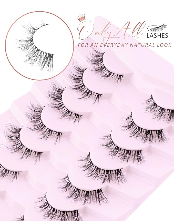 Onlyall Cat Eye Lashes Natural Lashes False Eyelashes Fox Eye Lashes False Lashes 7 Pairs D5-Velvo Beauty