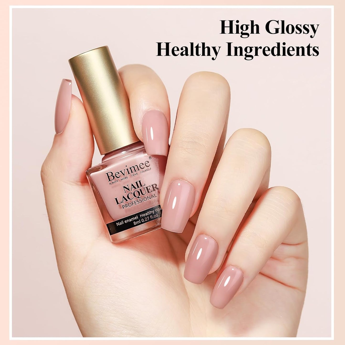 Nude Nail Polish Set: Quick Dry Nail Lacquer Non Ge Regular Sheer Colors White Nude Light Pink Natural Fingerpolish Fast Drying DIY Salon Gift For Women, 6 Colors 8lm/0.27fl.oz-Velvo Beauty