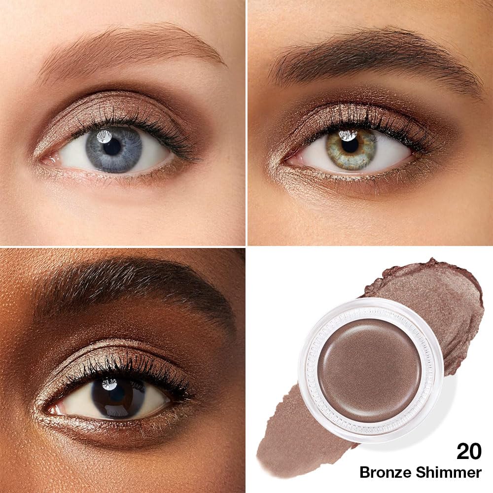 Cream Glitter Bronze Shimmer Metallic Eyeshadow Palette Makeup, Natural Single Mini Instant Holographic Eyeshadow For Women, Sombras Crema Para Ojos, Talc, Paraben & Cruelty Free, 20-Velvo Beauty