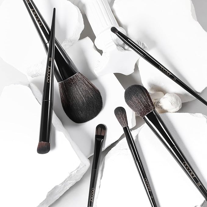 Docolor Makeup Brushes Set Professional 30Pcs Obsidian Makeup Brushes Premium Synthetic Powder Kabuki Foundation Contour Blush Concealer Eye Shadow Blending Eyeliner Crease Eyebrow Make Up Brush Kit-Velvo Beauty
