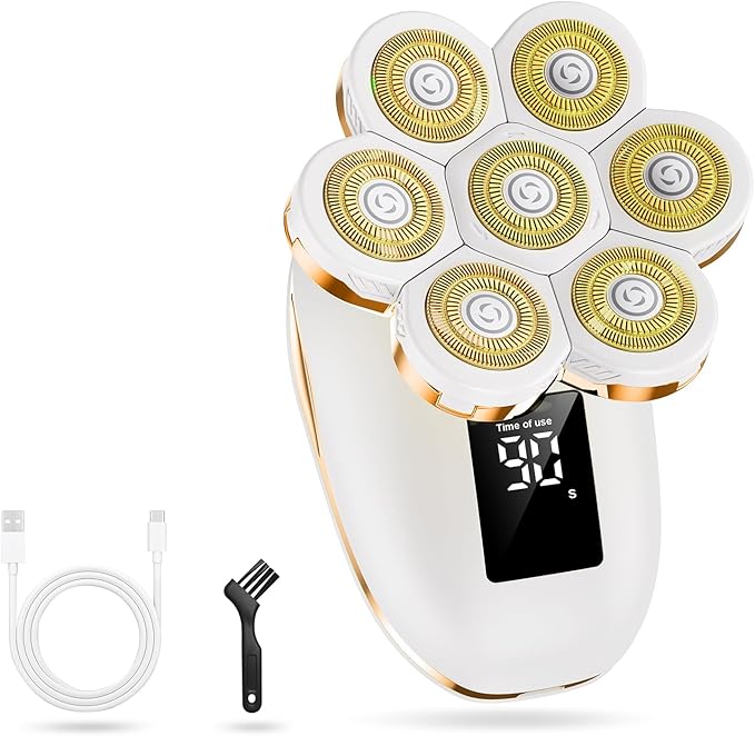 Electric Razors for Women,7D Gifts for Women,Cordless Electric Shaver with Detachable Head Wet/Dry Facial Hair Remover for Legs Painless Water Resistant (Gold)-Velvo Beauty