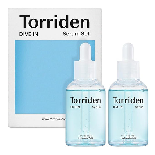 Torriden DIVE IN Hyaluronic Acid Serum 50ml(1.69 fl.oz.) * 2 (Pack of 2) | Deep Hydration to Get Glow Skin | Hyaluronic Acid, Panthenol, Allantoin | Korean Facial Serum-Velvo Beauty