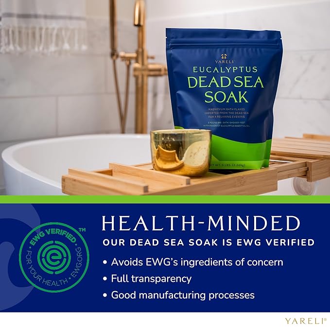 Magnesium Flakes, 5lb Eucalyptus, Dead Sea Bath and Foot Soak, Alternative to Epsom Salt with Over 250,000mg of Magnesium Chloride Per Bag-Velvo Beauty