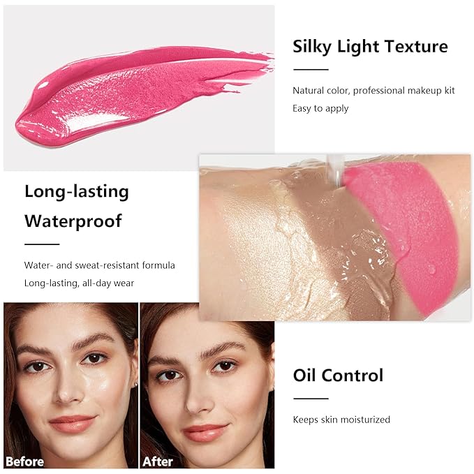 3 Pcs Contour Stick, Highlighter Stick, Blush Stick, Cream Contour Kit with Contour Brush, Create Face Contour, Non-greasy, Waterproof Long-lasting Effect for Women (1+3+4,LIGHT)-Velvo Beauty