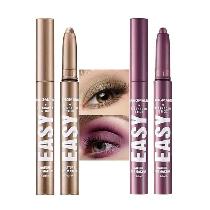 Jolilab Eyeshadow Stick, 2 Colors Matte Professional Bright-Colored Contouring and Highlight Stick, Cream Waterproof Long Lasting High Pigmented Eye Shadow.-Velvo Beauty