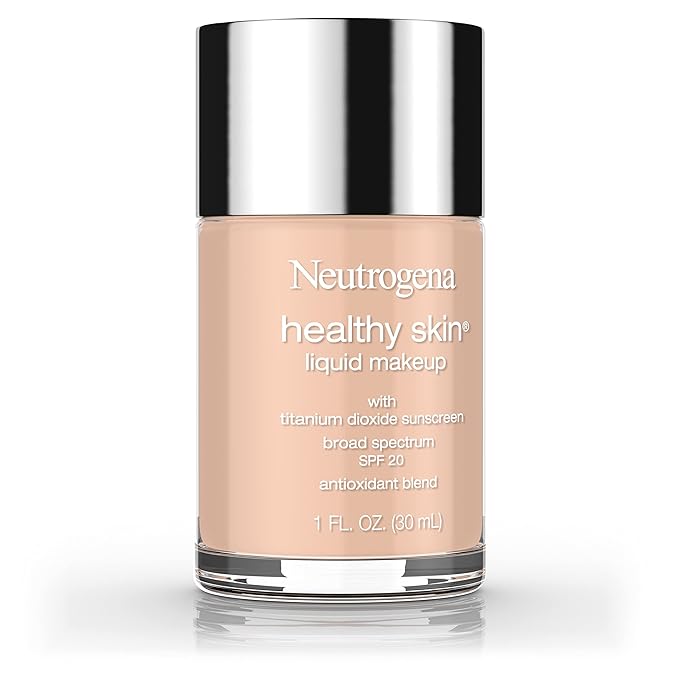 Neutrogena Healthy Skin Liquid Makeup Foundation, Broad Spectrum SPF 20 Sunscreen, Lightweight & Flawless Coverage Foundation with Antioxidant Vitamin E & Feverfew, Medium Beige, 1 fl. oz (Pack of 2)-Velvo Beauty