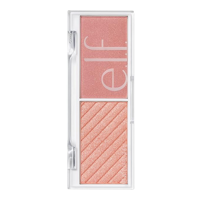 e.l.f. Cosmetics Bite-Size Face Duo, Highlighter, Bronzer & Blush Palette, Highly Pigmented, Watermelon, 0.049 Oz (1.4g), 0.049 ounces-Velvo Beauty