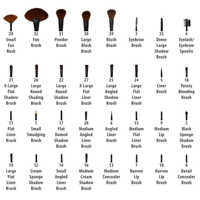 SHANY Makeup Brushes Premium Synthetic Foundation Powder Concealers Eye Shadows Cosmetics Brush Set with Faux Leather Pouch and Instruction sheet, 32 Count-Velvo Beauty