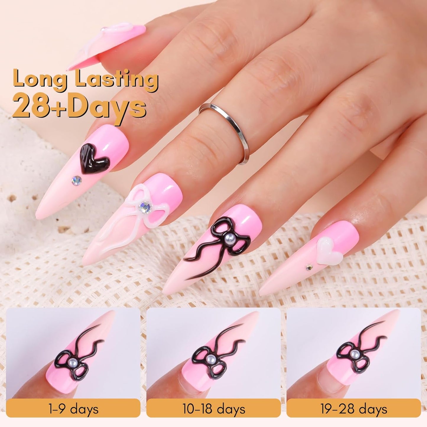 Makartt 3D Gel Nail Art: White and Black Sculpting Candy Molding Gel No Wipe Craving Embossed Gel Polish Set for Decoration Manicure Charm Designs (Whiteout Wonder & Noir)-Velvo Beauty