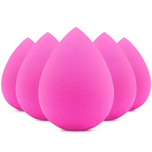 BEAKEY 5 Pcs Makeup Sponges, Latex-Free Beauty Sponge for Flawless Liquid, Cream, and Powder Application, Rose Pink Sponges-Velvo Beauty