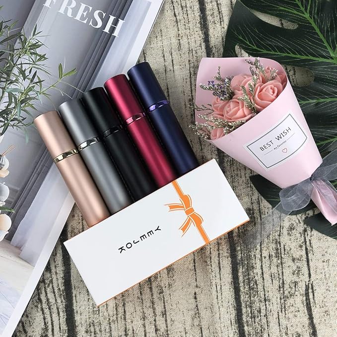 YEEJOK Travel Essentials for Women Men, Travel Perfume Bottles Refillable, Perfume Atomizer Spray Container, Mini Portable Easy Pump Refilled 5ml Bottle for Flying,Purse,Vaction Essentials-Velvo Beauty