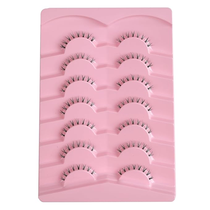 Lashes Natural Bottom Lashes 9mm Lower Strip Lashes Extention False Eyelashes Natural Look Wispy Bottom Eyelashes Fake Lashes Pack 7 Pairs-Velvo Beauty