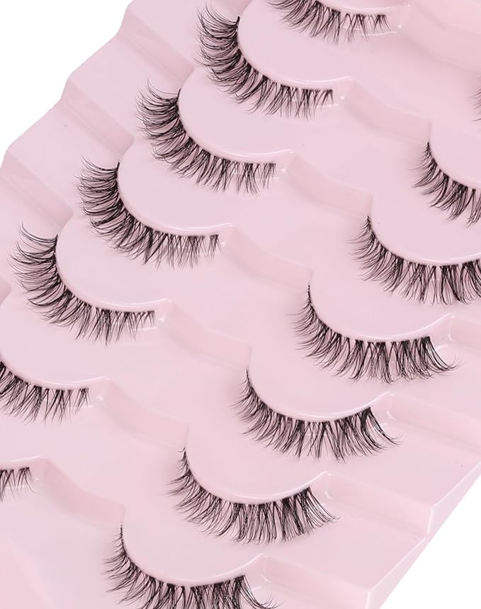 Wispy Lashes Natural Look Fake Eyelashes Natural Lashes False Eyelashes Wispy Fake Lashes Natural Eyelashes Clear Band Lashes UP20-Velvo Beauty