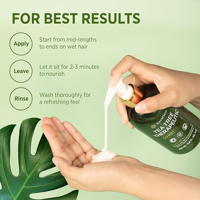 RoyceDerm Tea Tree Conditioner: Hydrating & Soothing Botanical Formula with Tea Tree, Aloe, Camellia Seed Oil, Paraben & Sulfate Free-Velvo Beauty