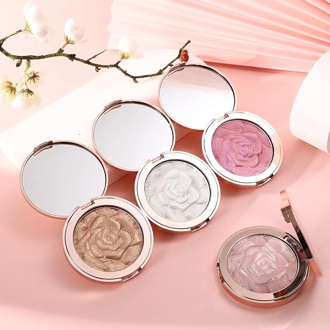 Highlighter Makeup, Cream Highlighter, Face Highlighter, Long Lasting Glitter Highlighter Makeup Palette - Silver White Highlighter-Velvo Beauty