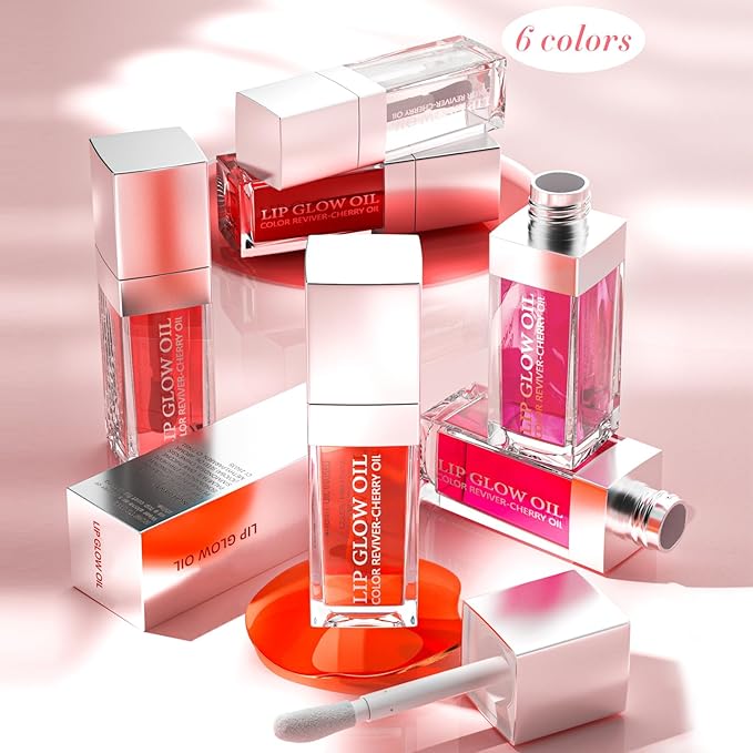 Plumping Lip Oil, Moisturizing Lip Glow Oil, Long Lasting Nourishing Lip Gloss Lip Balm, Non-sticky Transparent Toot Lip Oil Tinted for Lip Care and Dry Lip - Coral-Velvo Beauty