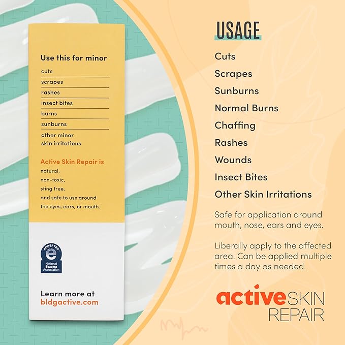 Active Skin Repair First Aid Healing Skin Hydrogel - Natural & Non-Toxic Repairing Ointment with Hypochlorus Acid for Minor Cuts, Wounds, Scrapes, Rashes, Sunburns, & More, 3 oz-Velvo Beauty