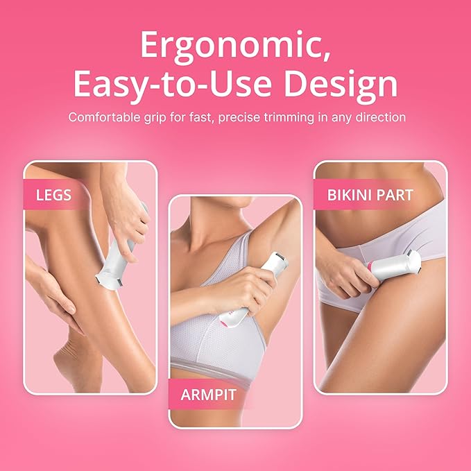 Clio PALMPERFECT Electric Bikini Trimmer - Travel-Friendly Hair Shaver for Smooth, Dual Blade for Close Shave, Use Wet or Dry - Battery-Powered + Trimming Guide Included-Velvo Beauty
