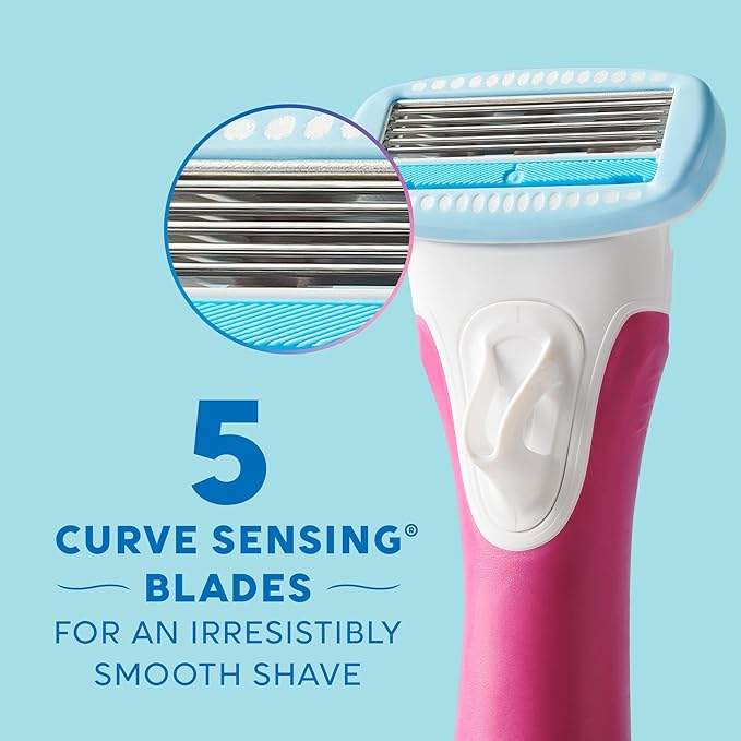 Schick Hydro Silk TrimStyle Razor with Bikini Trimmer for Women | 2-in-1 Bikini Razor for Women and Womens Trimmer for Pubic Hair, Includes 1 Waterproof Handle, 3 Refills & 1 AAA Battery-Velvo Beauty