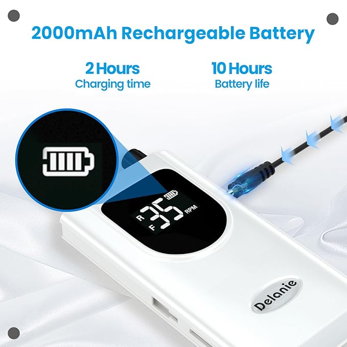 Delanie Professional Nail Drill High Torque 35000 RPM Rechargeable Portable Electric Nail File Filer for Acrylic Gel with Cuticle Bits, Salon Manicure Tool, White-Velvo Beauty