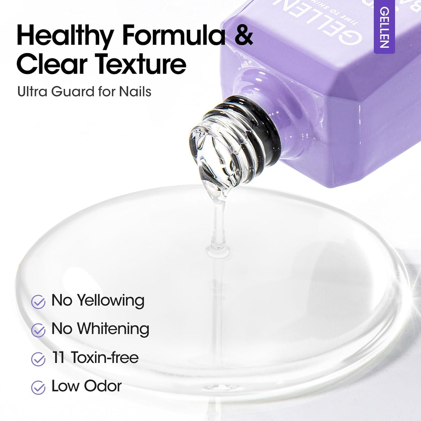 GELLEN Top Base Coat Gel with Nail Dehydrator, 18ml Hema-Free Acid-Free No Wipe Strong Base Ultra Glossy Top for for Long-Lasting Acrylic, Gel Polish, Builder Gel, Nail Tech Supplies-Velvo Beauty