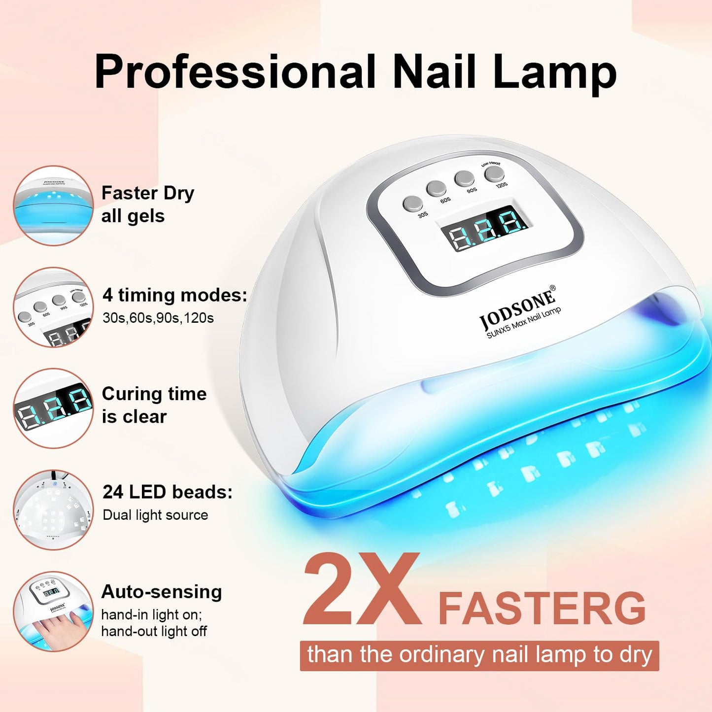 JODSONE 36 Pieces Easy to Apply Gel Nail Polish Kit with U V Light Base Coat Top Matte Glitter Gel Polish for Salon and Home Use-Velvo Beauty