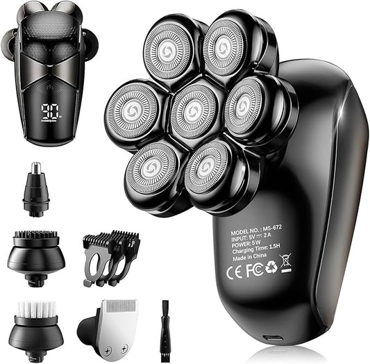 Head Shavers for Bald Men: 5-in-1 Electric Razor - IPX7 Waterproof Shaving Grooming Kit for Balder - Turbo Speed & Precision Blades-Velvo Beauty