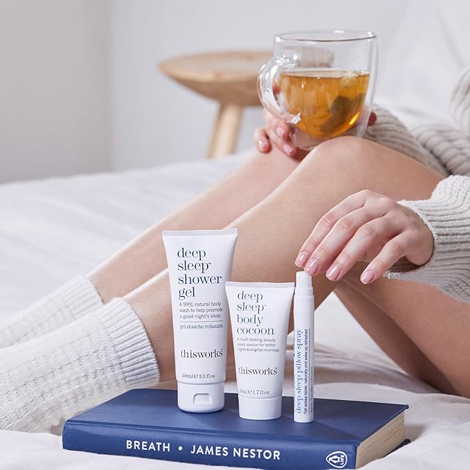 thisworks Sleep Retreat Box Gift Set: Deep Sleep Pillow Spray, Body Moisturizer and Shower Gel. Travel set to Promote Sleep with Lavender, Camomile and Vetivert-Velvo Beauty