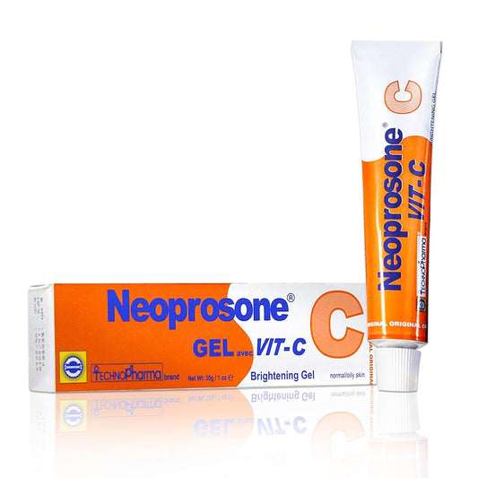 Neoprosone, Vitamin C Gel - 1 Fl oz / 30 ml - Brightening Gel Cream for Neck, Face, Body, Armpit, Hands - For Women and Men, with Alpha Arbutin-Velvo Beauty