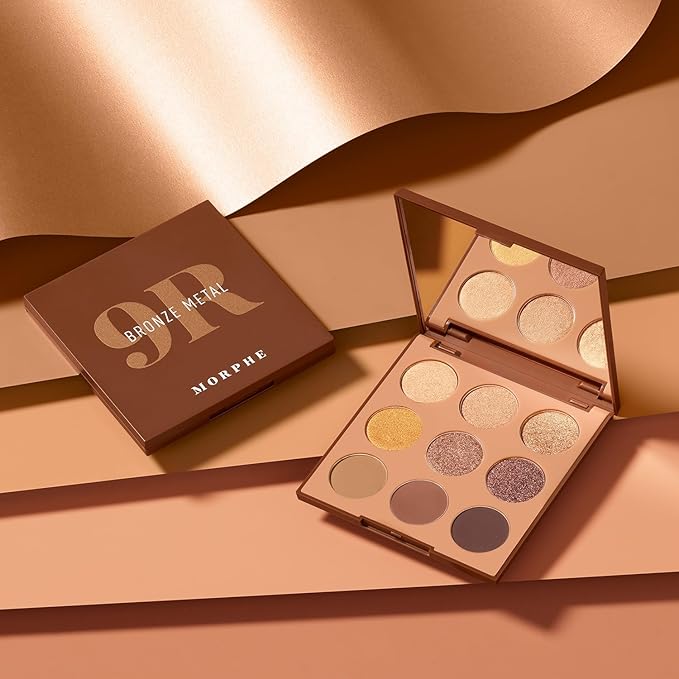 Morphe 9R Bronze Metal Artistry Palette - Brown & Bronze-Toned Makeup Palette with Matte and Shimmer Finishes - Highly Pigmented Eye Makeup with a Blendable & Buildable Formula (0.35 oz)-Velvo Beauty