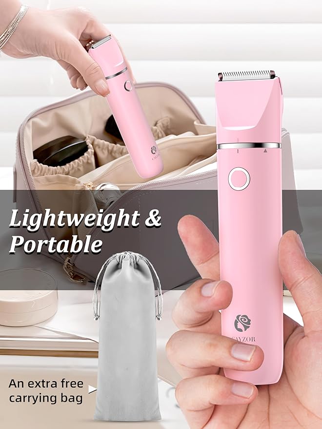 Bikini Trimmer and Shaver Kit for Women - 2-in-1 Wet/Dry Electric Body Hair Trimmer Facial Hair Removal Cordless Waterproof Bikini Shaver Razor for Face Lip Chin Pubic Underarm Legs-Velvo Beauty
