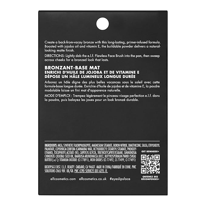 e.l.f. Primer-Infused Bronzer, Long-Lasting, Lightweight & Buildable Powder Bronzer, Delivers A Matte Finish, Vegan & Cruelty-Free, Sun-Soaked-Velvo Beauty