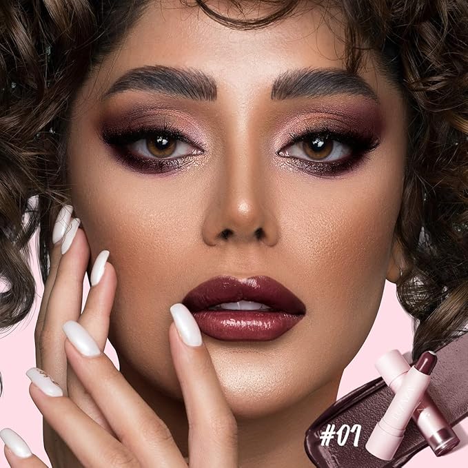 Tinted Lip Balm, Natural Semi-Gloss Finish, Hydrating / Coloring 2 in 1 Lip Stick for Girls & Women 01 Dark-Mauve-Velvo Beauty