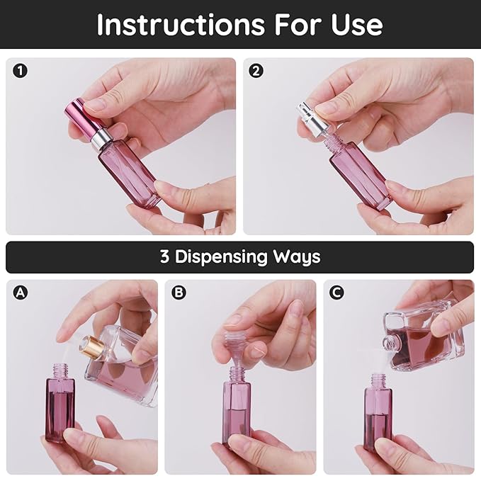 Segbeauty 5pcs Travel Refillable Atomizer, 10ML Empty Sprayer for Perfume, Mini Portable Glass Spray Bottle Dispenser for Cosmetic Accessories, Outgoing Travel Essentials-Velvo Beauty