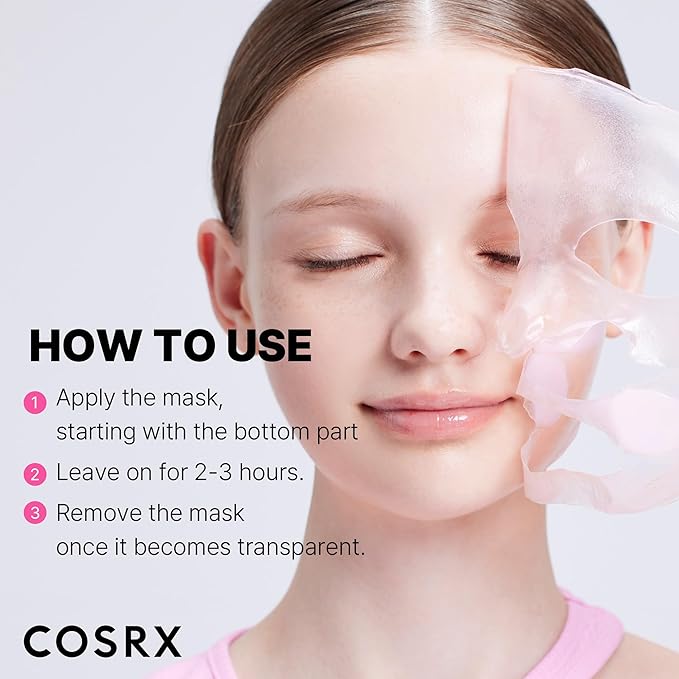 COSRX The Peptide Collagen Lifting Glow Hydrogel Face Masks Skincare 3 EA, Collagen Face Mask, Travel Essentials, Overnight Face Mask, Korean SkinCare-Velvo Beauty