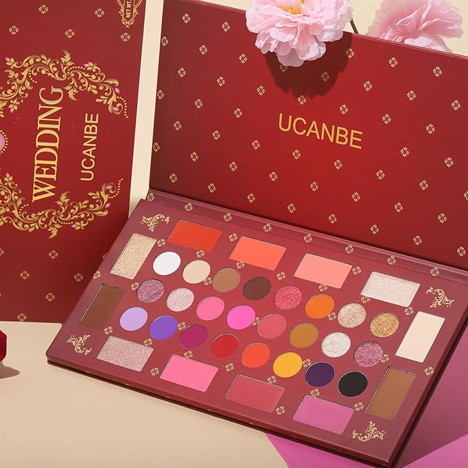 UCANBE Eyeshadow Makeup Palette, 36 Color Matte Shimmer Glitter Eye Shadow Highlighter Contour Blush Powder, High Pigmented Long Lasting Waterproof Pallet for Weddings, Celebrations & Daily Use-Velvo Beauty