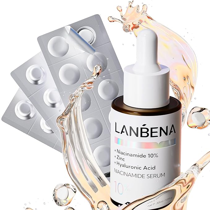 LANBENA Revolutionary Vitamin C Tablets Serum for Face, Illuminating Fcae Serum With Niacinamide, Brightening Anti-Aging Essence for Sensitive Skin, Non-Greasy, Reduces Dark Spots & Wrinkles (1.05 Oz)-Velvo Beauty