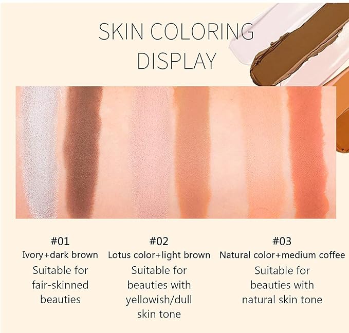 6 colors contour highlighter stick contour stick,face highlighter, contour makeup contouring sticks cream concealer - 3PCS (#1+#2+#3)-Velvo Beauty