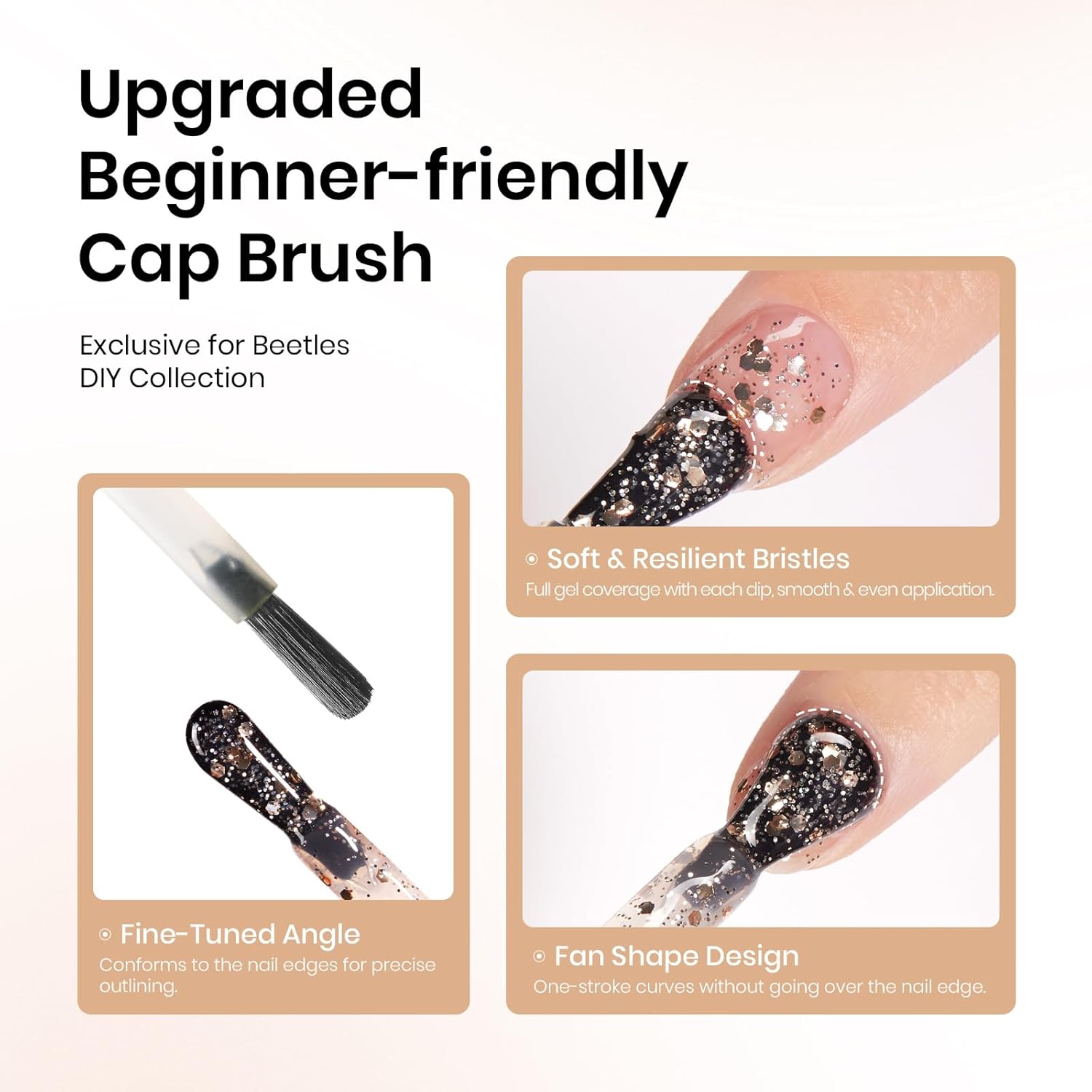 Beetles Gold Glitter Gel Nail Polish, 9ml Diamond Shiny Gel Polish Shimmer Reflective Sparkle Gold Color for Nail Art Soak Off UV LED Nail Lamp Dancing Glitter Gifts for Women-Velvo Beauty